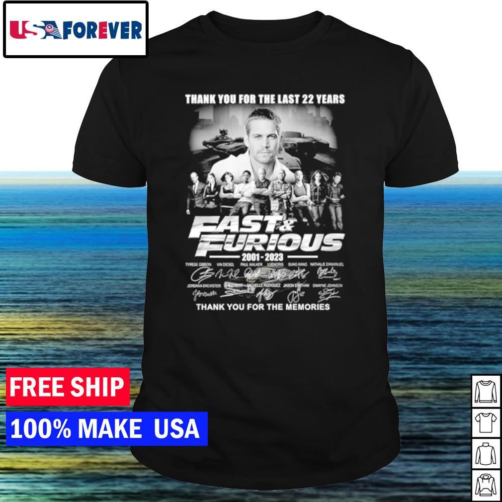Best thank you for the last 22 Years Fast & Furious 2001 – 2023 thank you for the memories shirt
