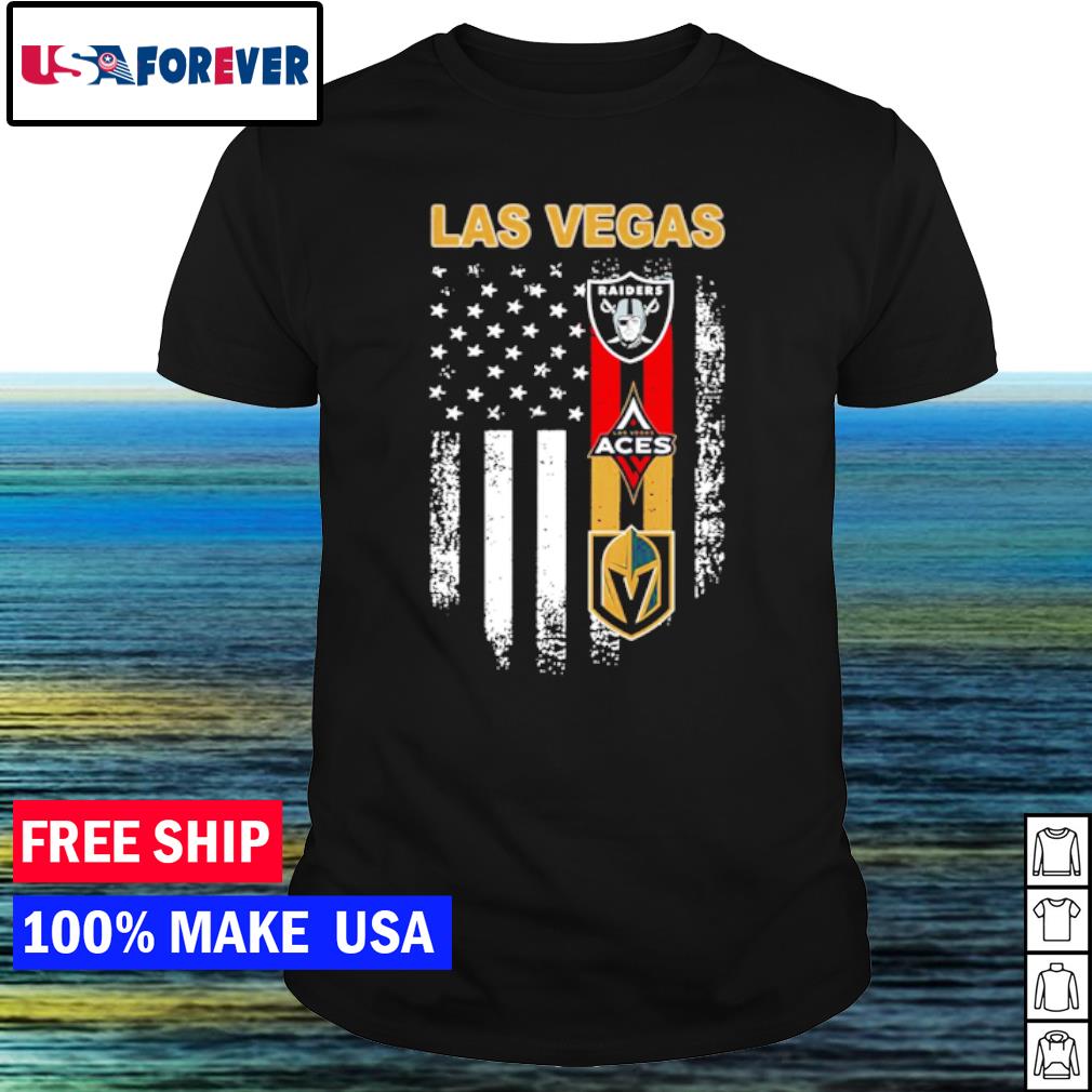 Funny las vegas sport teams USA flag shirt