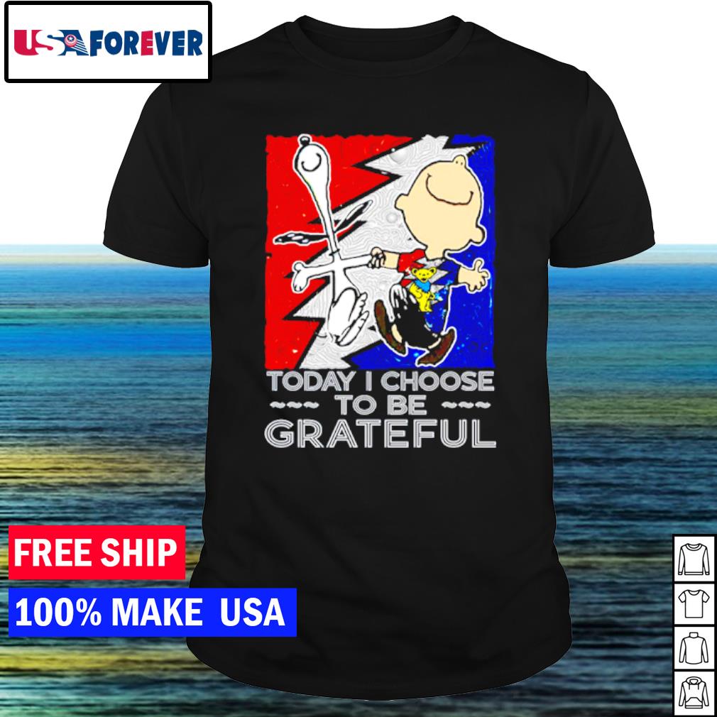Nice snoopy Charlie Brown to day I choose to be grateful shirt